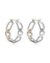 Load image into Gallery viewer, LUV AJ Two-Tone Chain Hoops - 2 Colors