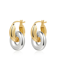 LUV AJ Two-Tone Interlock Hoops - 2 Colors