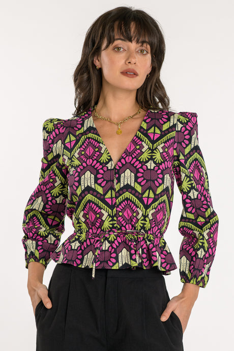 Elizabeth James the Label Sloane Top - Aztec