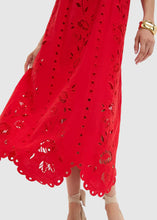 Load image into Gallery viewer, Farm Rio Red Flowers Richelieu Sleeveless Maxi Dress