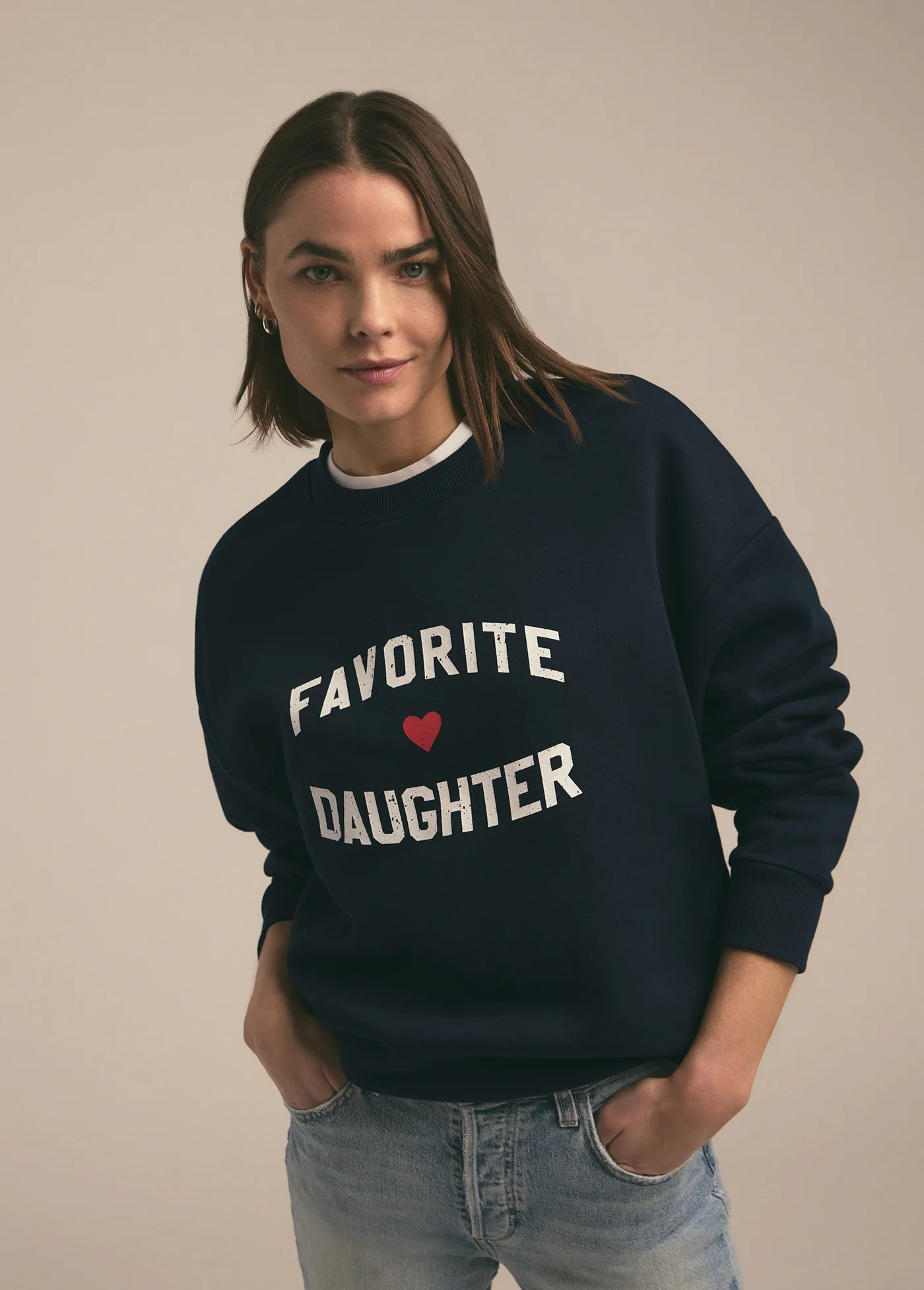 Favorite Daughter Heart Logo Sweatshirt - Navy