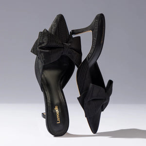 Larroude Mini Elle Pump - Black Fabric