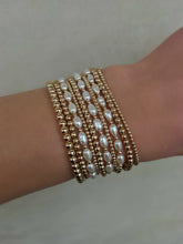 Load image into Gallery viewer, Karen Lazar 2MM Bracelet with Rice Pearl Gold Pattern