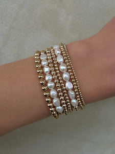 Karen Lazar 4MM Bracelet with Baroque Pearls