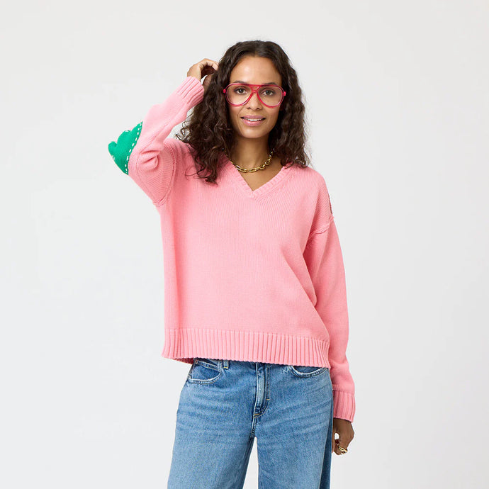 Kerri Rosenthal Frenchy Cotton Sweater - Carnation Pink