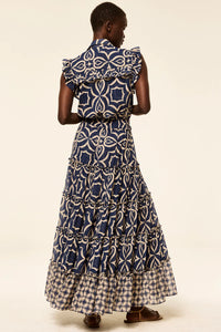 Misa Trina Dress - Blue Mosaic Tile Mix