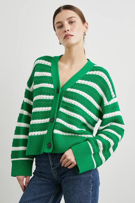 Rails Geneva Cardigan - Kelly Stripe