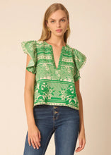 Load image into Gallery viewer, Gilner Farrar Orla Blouse - Floating Green Floral