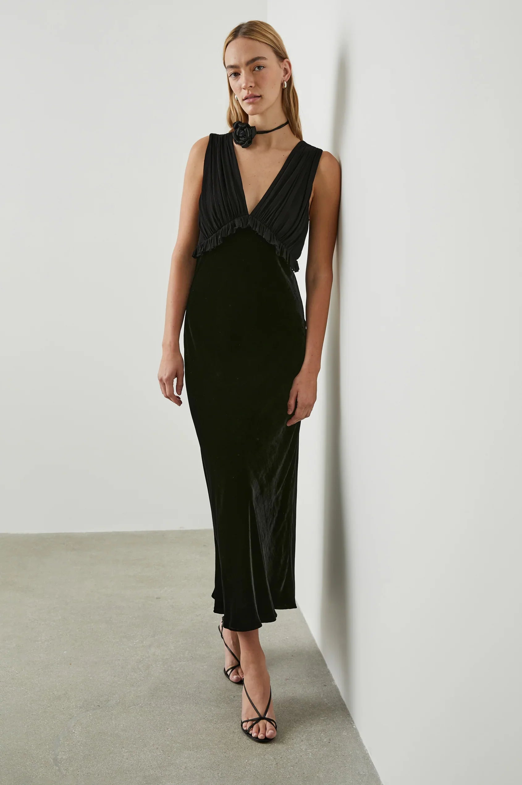 rails black dress Rails Gilda Velvet Cocktail Dress