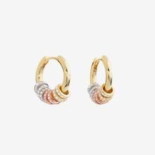 Load image into Gallery viewer, Shashi Gaia Pave Hoops - Gold w/Tri-Color