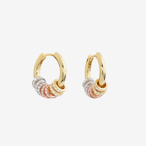 Shashi Gaia Pave Hoops - Gold w/Tri-Color