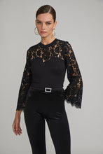 Load image into Gallery viewer, Generation Love Maritzia Lace Combo Top - Black