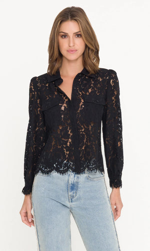 Generation Love Lina Lace Shirt - Black