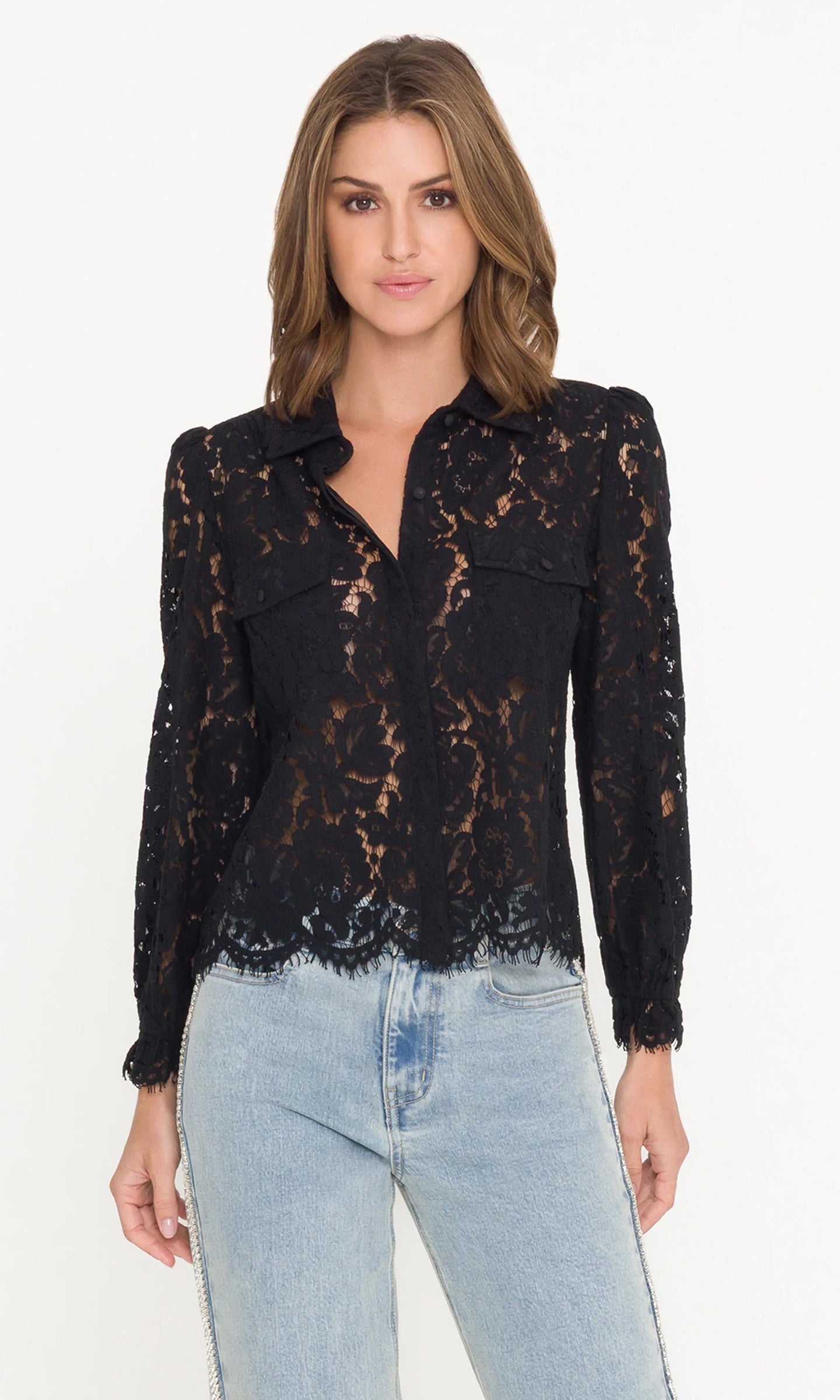 Generation Love Lina Lace Shirt - Black