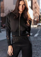 Load image into Gallery viewer, Generation Love Melanie Lace Combo Bomber - Black