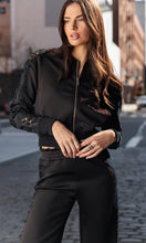 Load image into Gallery viewer, Generation Love Melanie Lace Combo Bomber - Black