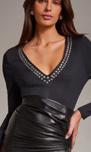 Load image into Gallery viewer, Generation Love Nolan Studded Top - Black/Silver