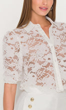 Load image into Gallery viewer, Generation Love Tammy Mesh Lace Shirt - White