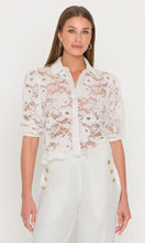Load image into Gallery viewer, Generation Love Tammy Mesh Lace Shirt - White