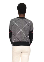 Load image into Gallery viewer, Brodie Highland Argyle Crew - White/Black