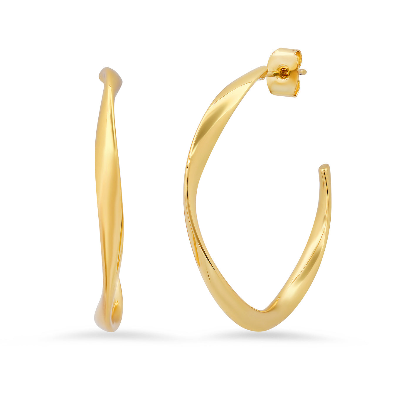 Tai Gold Wavy Hoops - 2 Sizes