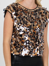 Load image into Gallery viewer, Emily McCarthy Hatti Tank - Tortoise Shell Sequin