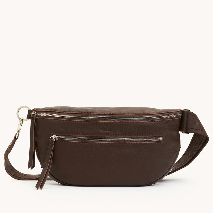 Hammitt Charles Crossbody Large - Espresso Pebble/Silver