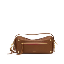 Load image into Gallery viewer, Hammitt Doxie Med - Mahogany Pebble/Brushed Gold Red Zip