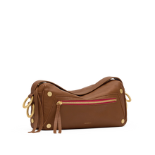 Load image into Gallery viewer, Hammitt Doxie Med - Mahogany Pebble/Brushed Gold Red Zip