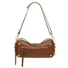 Load image into Gallery viewer, Hammitt Doxie Med - Mahogany Pebble/Brushed Gold Red Zip
