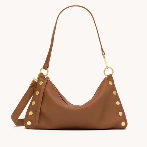 Hammitt Kyle MED - Mahogany Pebble/Brushed Gold Red Zip