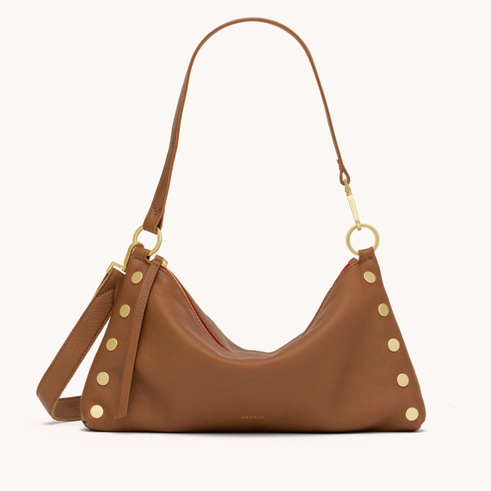 Hammitt Kyle MED - Mahogany Pebble/Brushed Gold Red Zip