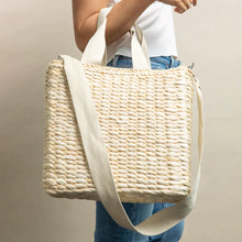 Load image into Gallery viewer, Hat Attack Straw Cooler Tote - Natural