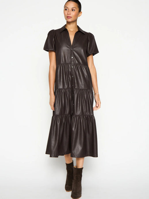 Brochu Walker The Havana Vegan Leather Dress - Timber