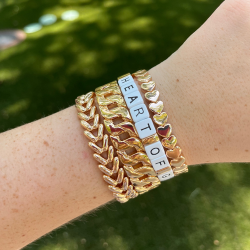 La Lumiere Stackable Heart of Gold Bracelet - Gold