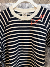 Load image into Gallery viewer, I Stole My Boyfriend&#39;s Shirt Malibu 24 Striped Sweatshirt - Navy w/Off White