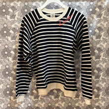 Load image into Gallery viewer, I Stole My Boyfriend&#39;s Shirt Malibu 24 Striped Sweatshirt - Navy w/Off White