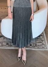Load image into Gallery viewer, Maison Lurex Gala Pleated Skirt - Dark Grey