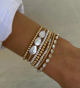 Karen Lazar 2MM Signature Bracelet with 3 Pear Pearls