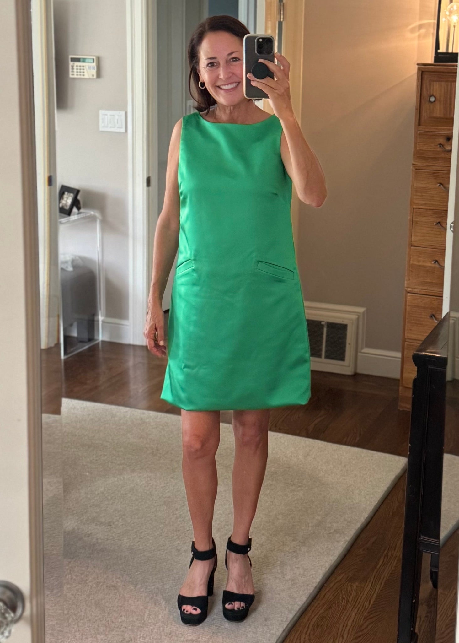 Kia Moore Carrie Dress - Kelly Green Satin S Kia Moore Carrie Dress - Kelly Green Satin S