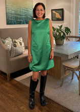 Load image into Gallery viewer, Kia Moore Carrie Dress - Kelly Green Satin