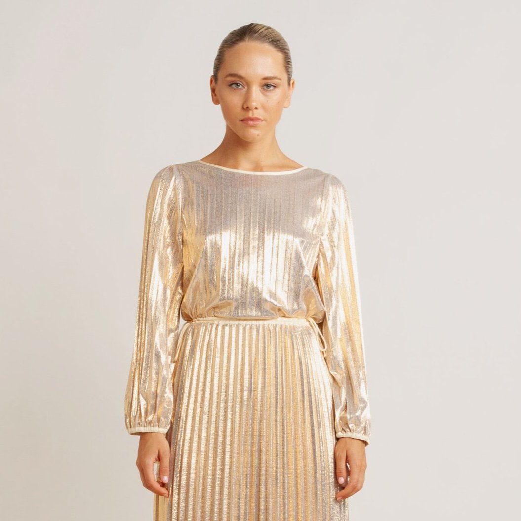 Flannel Claire Top - Gold L Flannel Claire Top - Gold L