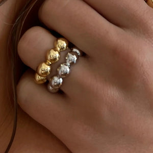 LUV AJ Oversized Ball Chain Ring - Gold or Silver