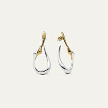 Load image into Gallery viewer, Jenny Bird Egret Hoops - Two-Tone