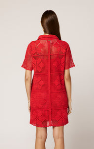 Cleobella Ileanna Crochet Mini Dress - Poppy Red