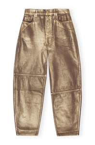 Ganni Foil Denim Stary - Gold