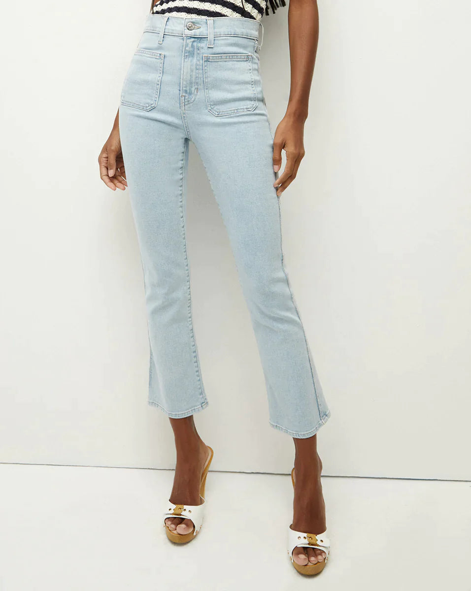 Carly high-rise kick-flare jeans in blue - Veronica Beard