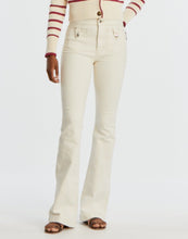 Load image into Gallery viewer, Veronica Beard Beverly Skinny-Flare Jean w/Tab - Ecru