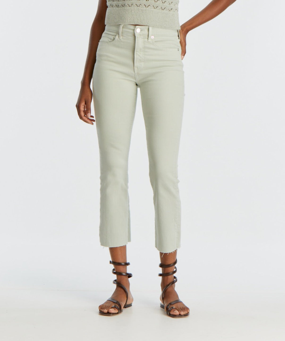 Veronica Beard Carly Kick Flare Raw Hem - Silver Sage