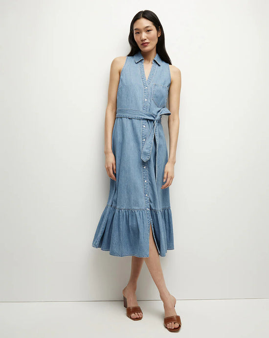 Veronica Beard Edwina Denim Shirtdress - Iceberg